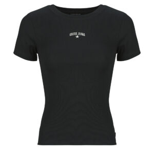 T-shirt  Guess  GJ SS CN RIB EMBRO  Nero -  T-shirt maniche corte Donna