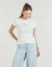 T-shirt Guess GJ SS CN RIB EMBRO Bianco T-shirt maniche corte Donna - 2