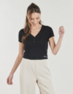 T-shirt Guess GJ POINTELLE SS HENLEY Nero T-shirt maniche corte Donna - 2