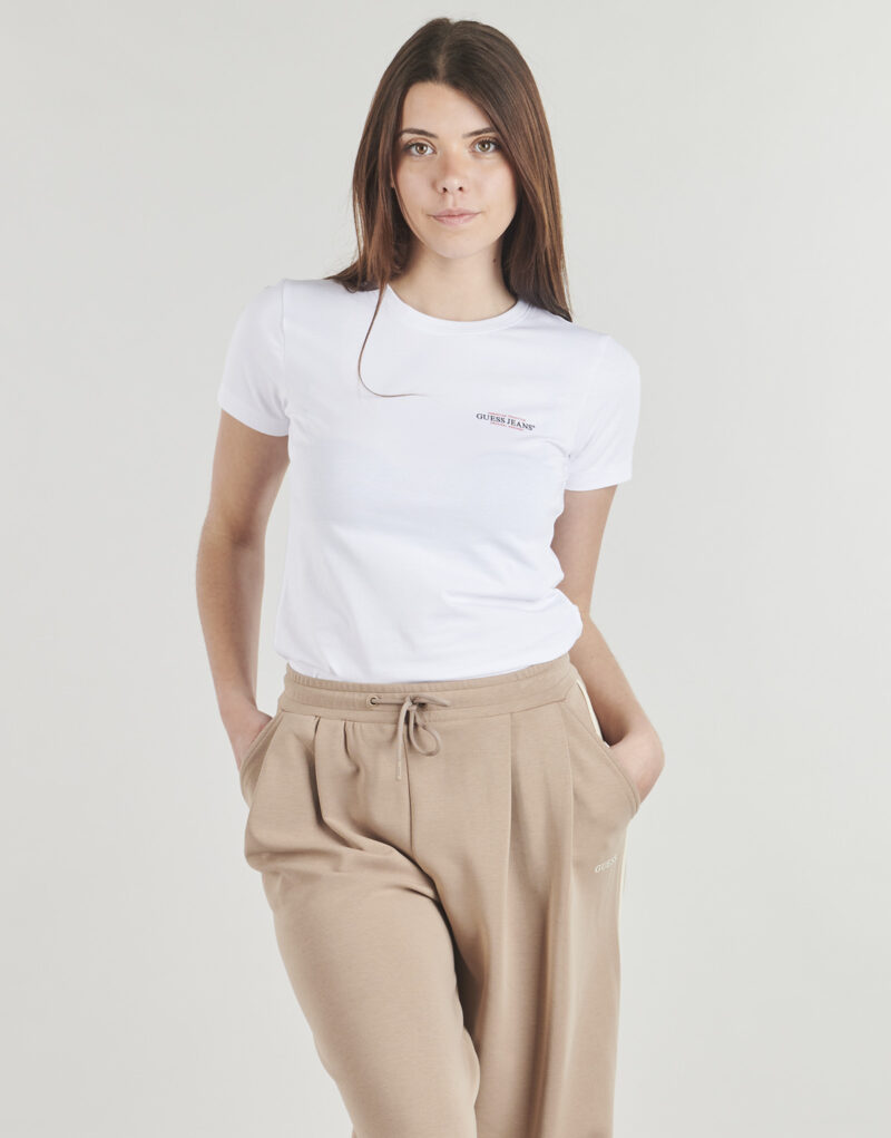 T-shirt Guess GJ SS CN SLIM MINI AMERICA Bianco T-shirt maniche corte Donna - 2