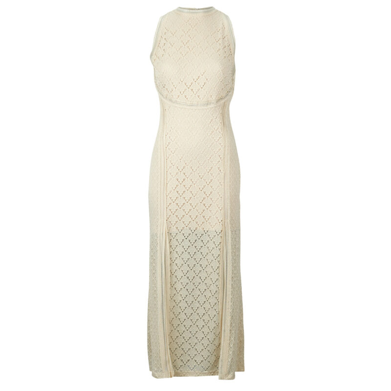 Kleiden Guess NEUES LIZA Beige Langes Kleid Damen - 1