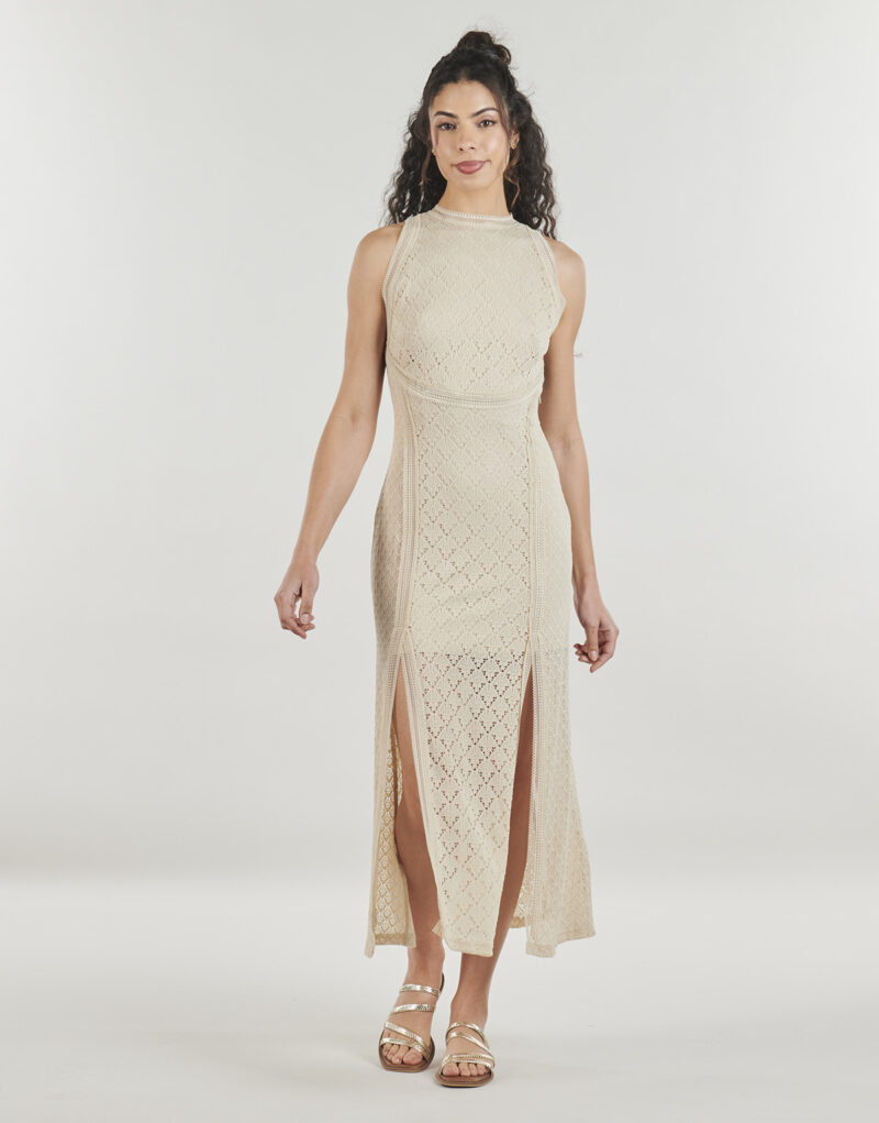Kleiden Guess NEUES LIZA Beige Langes Kleid Damen - 2