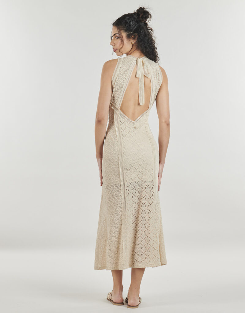 Kleiden Guess NEUES LIZA Beige Langes Kleid Damen - 4