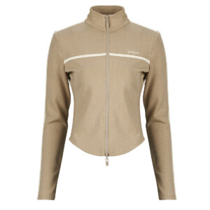 Giacca Sportiva  Guess  JASMINE FULL ZIP SWEATSHIRT  Beige -   Giacche Sportive Donna