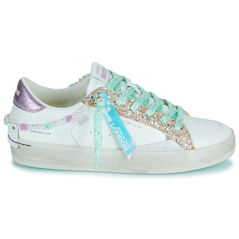 Crime London SKATE Wei&szlig;e Low-Sneaker f&uuml;r Damen - Gr&ouml;&szlig;e 2