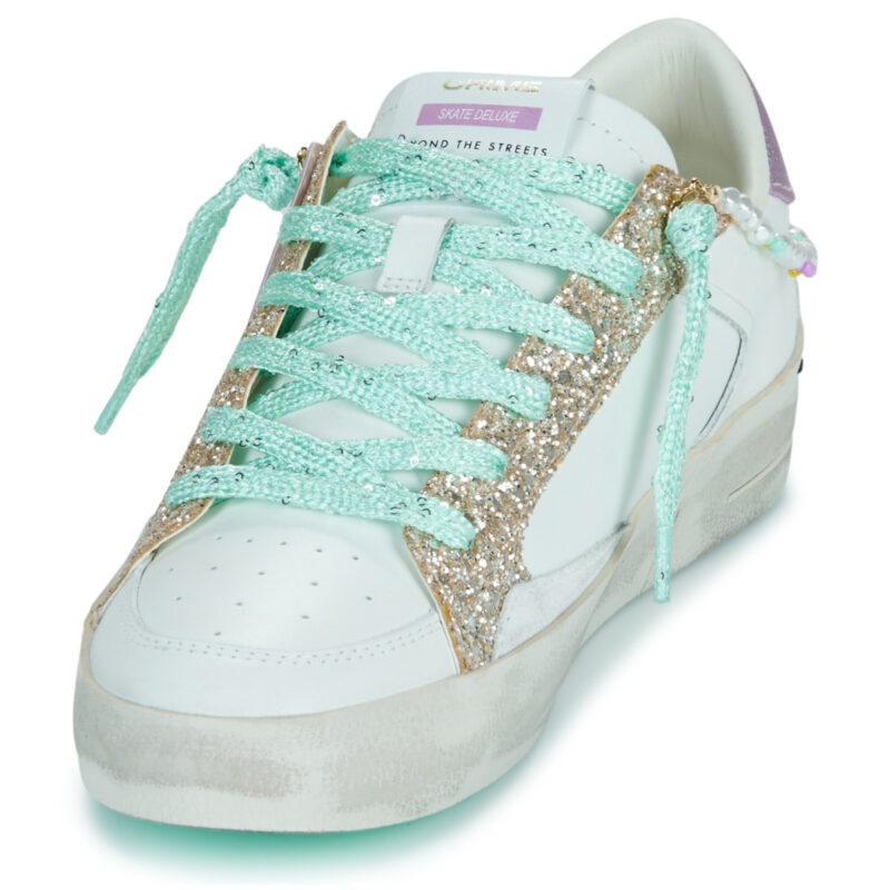 Crime London SKATE Wei&szlig;e Low-Sneaker f&uuml;r Damen - Gr&ouml;&szlig;e 3