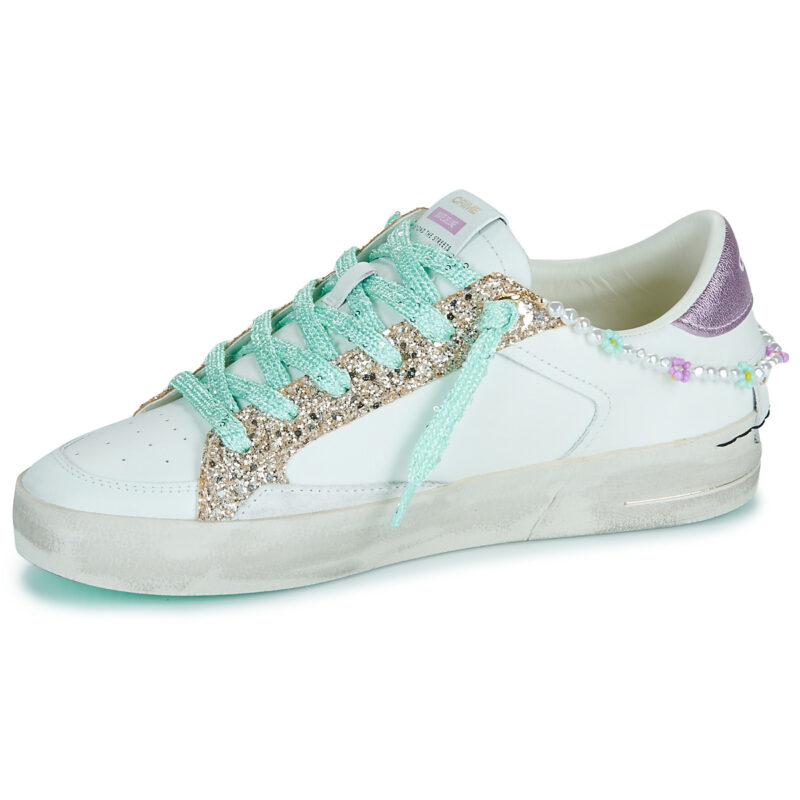 Crime London SKATE Wei&szlig;e Low-Sneaker f&uuml;r Damen - Gr&ouml;&szlig;e 4