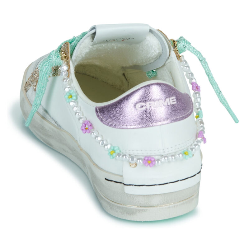 Crime London SKATE Wei&szlig;e Low-Sneaker f&uuml;r Damen - Gr&ouml;&szlig;e 5