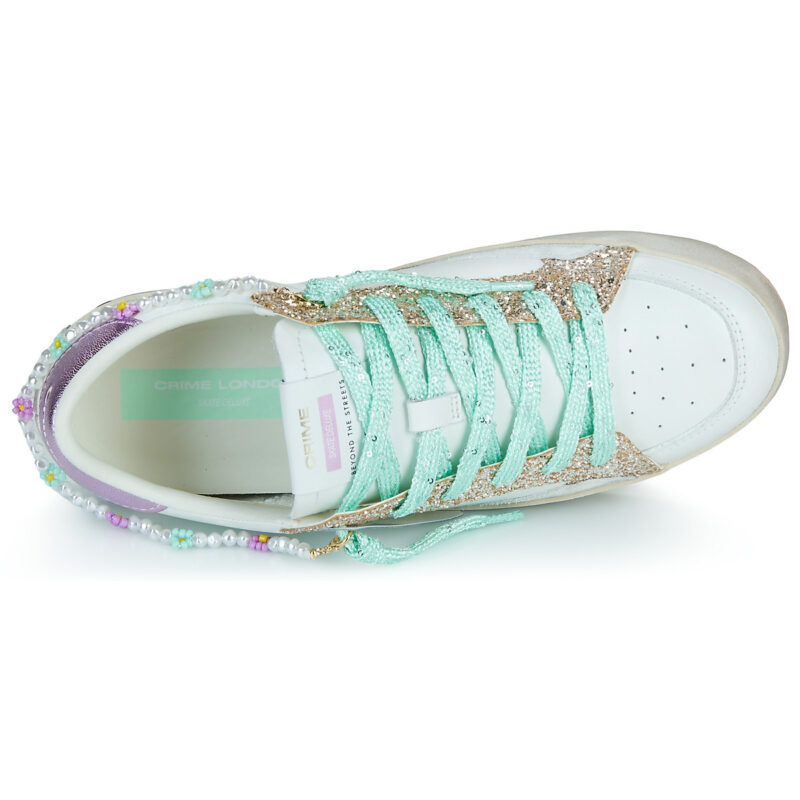 Crime London SKATE Wei&szlig;e Low-Sneaker f&uuml;r Damen - Gr&ouml;&szlig;e 6