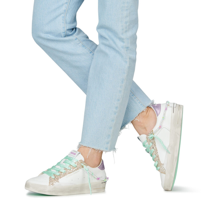 Crime London SKATE Wei&szlig;e Low-Sneaker f&uuml;r Damen - Gr&ouml;&szlig;e 8