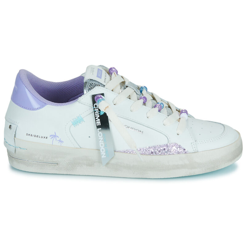Crime London SKATE Wei&szlig;e Low-Sneaker f&uuml;r Damen - Gr&ouml;&szlig;e 2