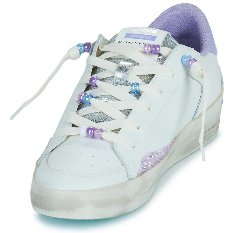 Crime London SKATE Wei&szlig;e Low-Sneaker f&uuml;r Damen - Gr&ouml;&szlig;e 3