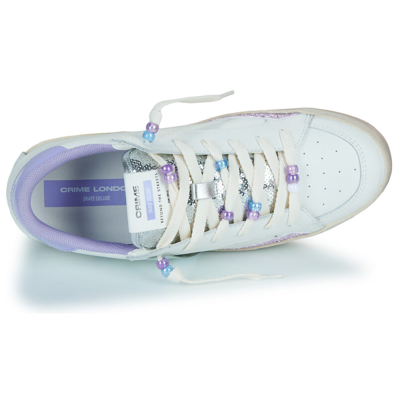 Crime London SKATE Wei&szlig;e Low-Sneaker f&uuml;r Damen - Gr&ouml;&szlig;e 6