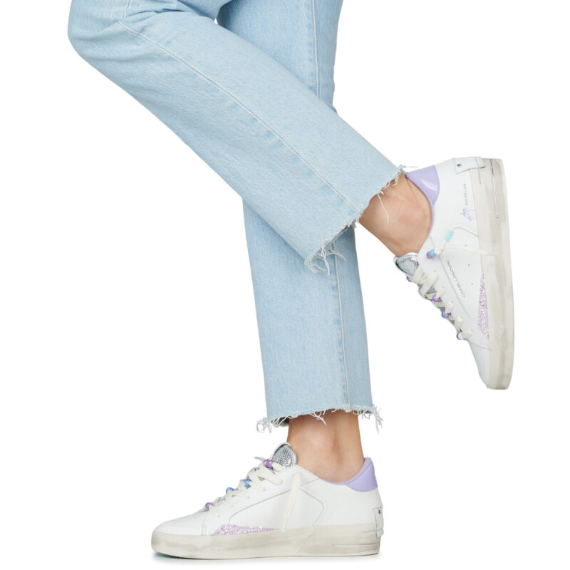 Crime London SKATE Wei&szlig;e Low-Sneaker f&uuml;r Damen - Gr&ouml;&szlig;e 8