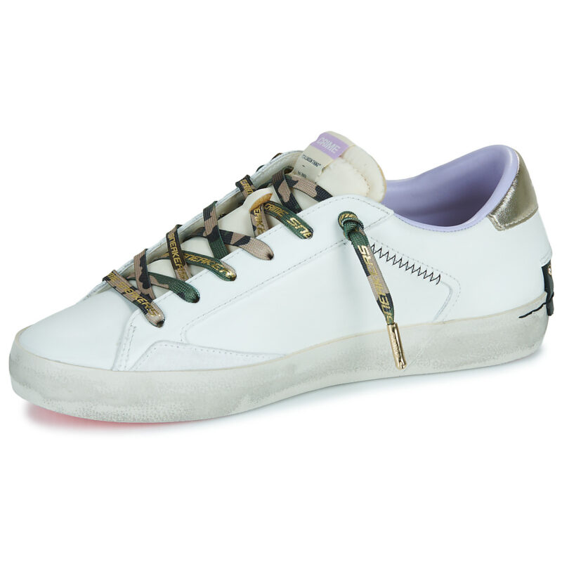 Crime London Zapatillas bajas blancas desgastadas para mujer - 4