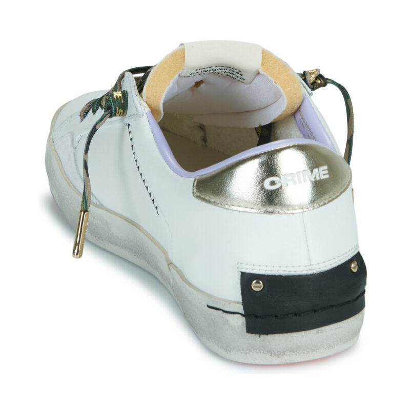 Crime London Zapatillas bajas blancas desgastadas para mujer - 5