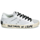 Crime London Zapatillas bajas plateadas desgastadas para mujer - 2