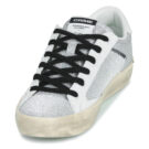 Crime London Zapatillas bajas plateadas desgastadas para mujer - 3