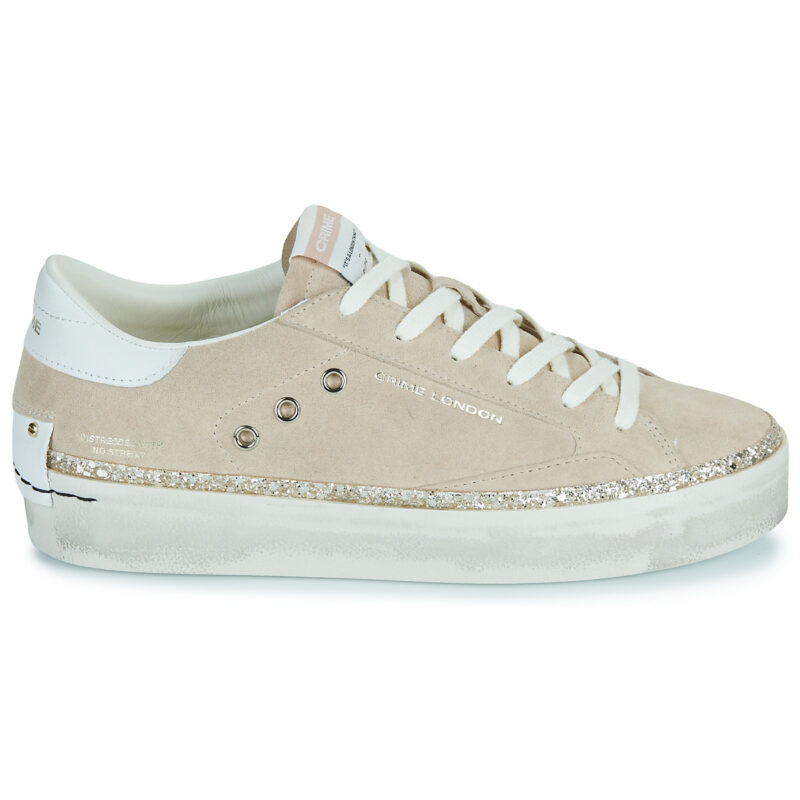 Crime London Zapatillas bajas de mujer color beige con plataforma desgastada - 2