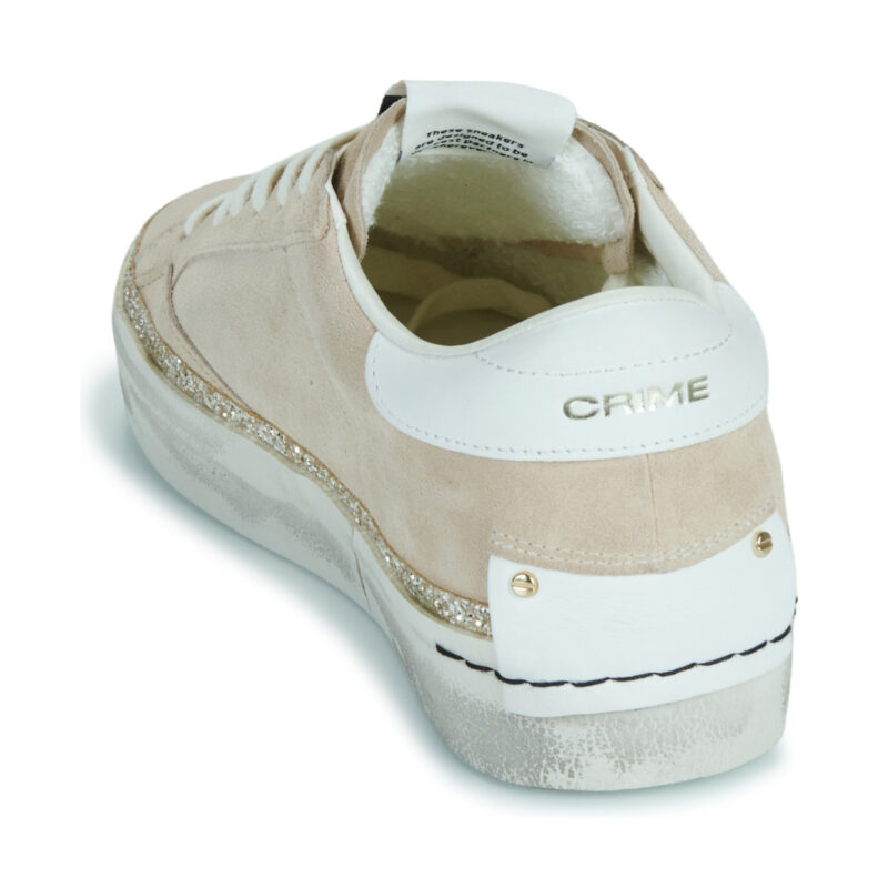 Crime London Zapatillas bajas de mujer color beige con plataforma desgastada - 5