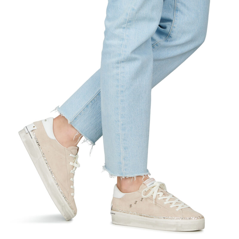 Crime London Zapatillas bajas de mujer color beige con plataforma desgastada - 8