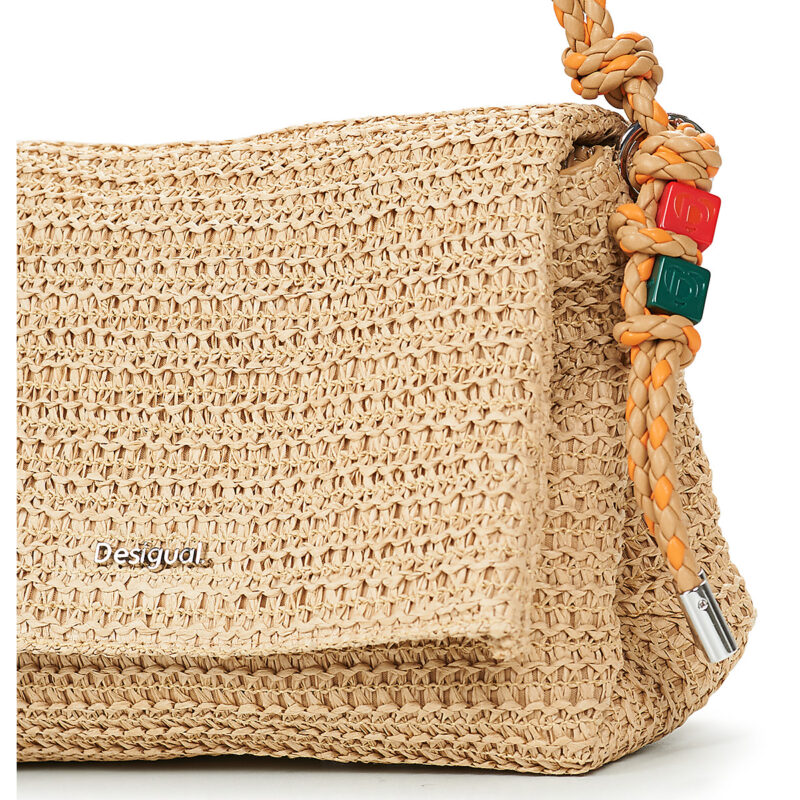 Desigual HALF LOGO RAFFIA VENECIA Beige Borsa a tracolla Donna - 4