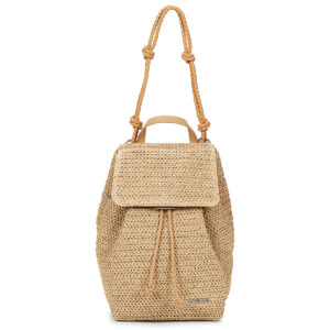 Donna Desigual BACKPACK HALF LOGO RAFFIA LUENA Beige Zaino Donna