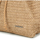 Women Desigual BACKPACK HALF LOGO LUEN RAFFIA Beige Backpack Women - 4