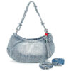 Desigual SAC HALF LOGO DENIM WAVERLY Bleu Sacs bandouli&egrave;re Femme