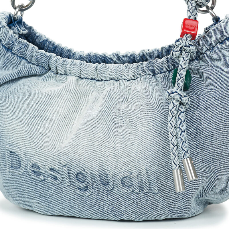 Desigual Sac bandouli&egrave;re femme Waverly bleu &agrave; demi-logo en denim - 4