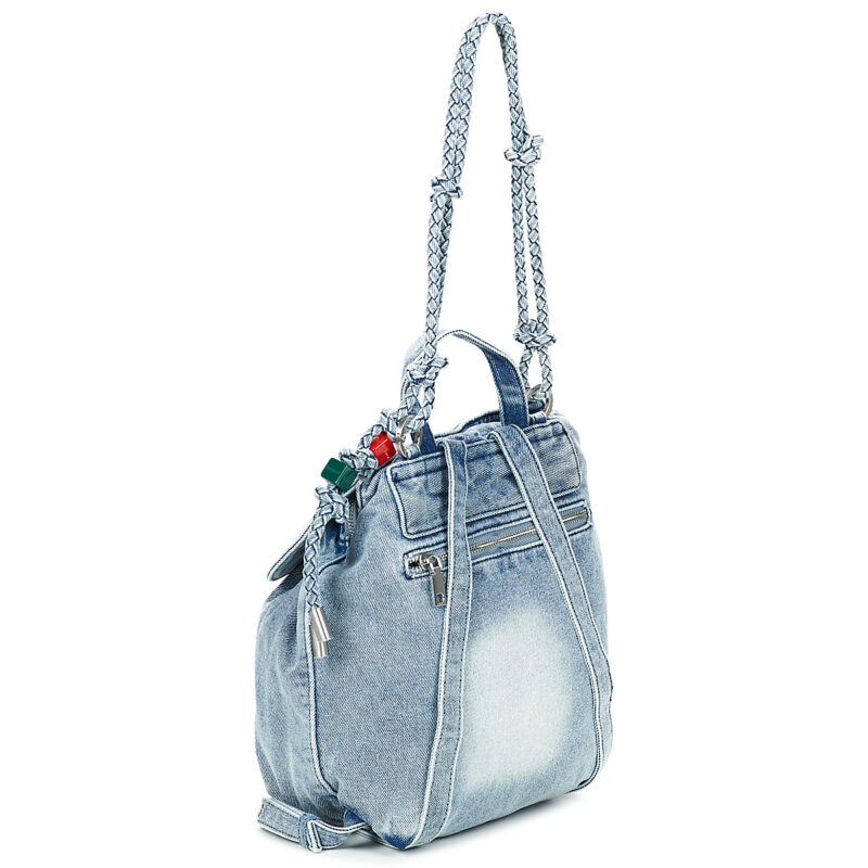 Femme Desigual Sac &agrave; dos femme HALF LOGO DENIM LUENA bleu - 3