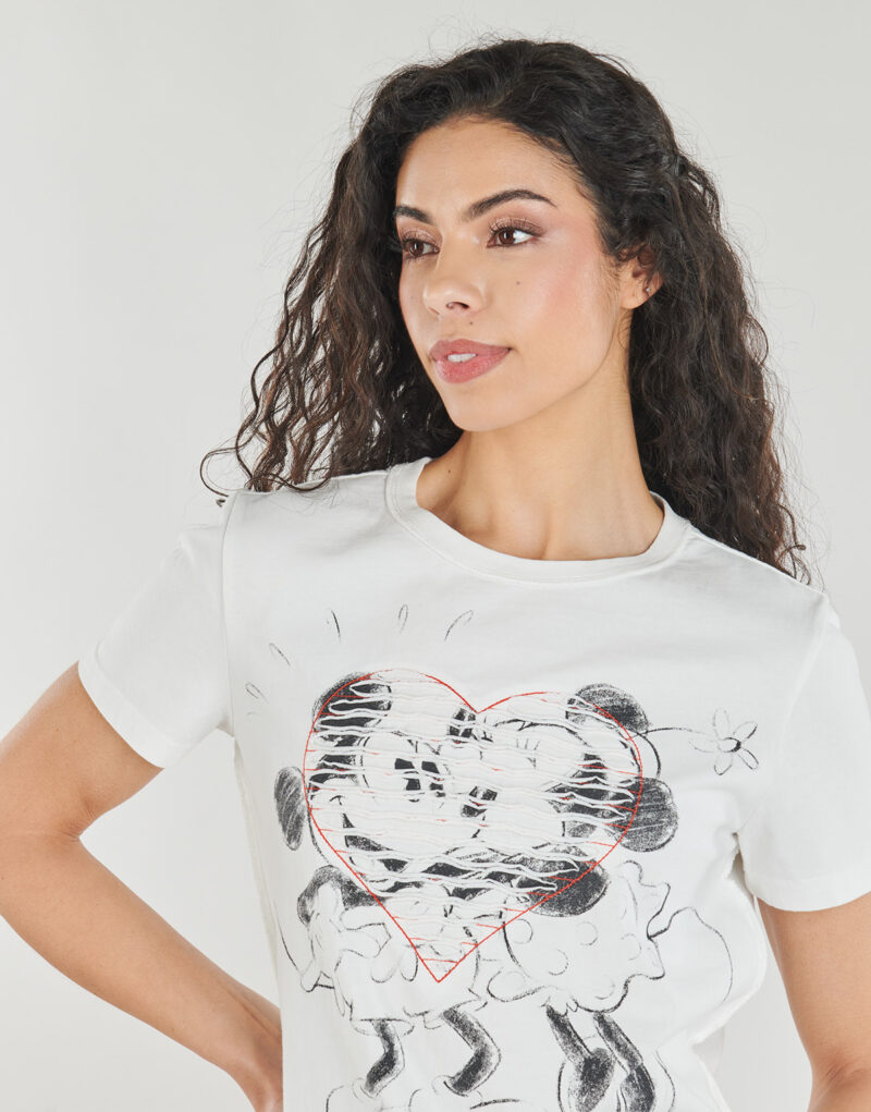 T-shirt Desigual CORE MICKEY Bianco T-shirt maniche corte Donna - 5