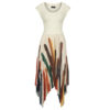 Robe Desigual BRUSHES LACROIX Beige Robes Longues Femme