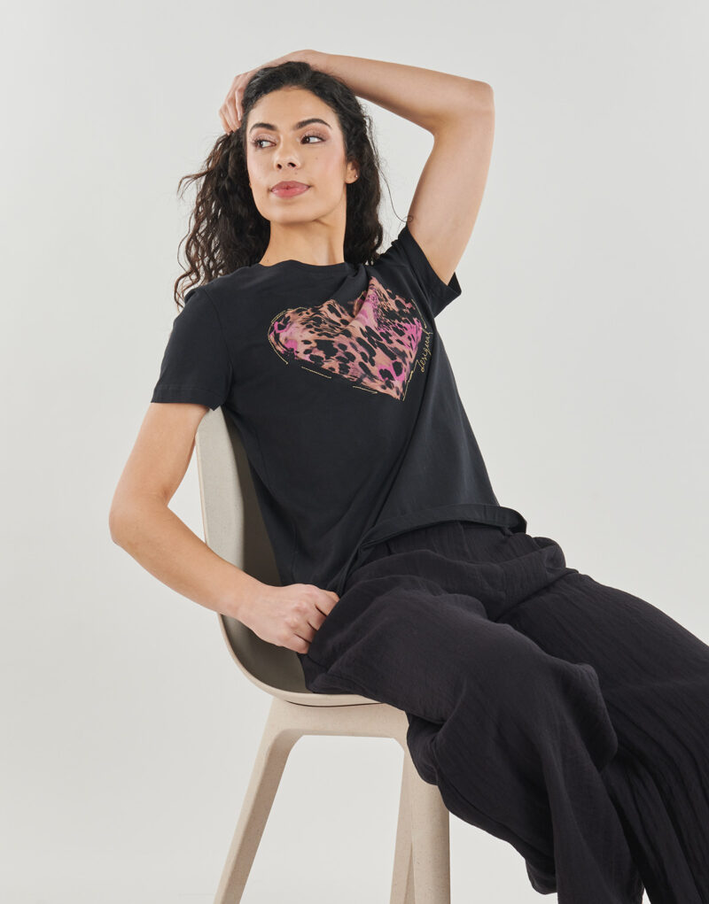 T-shirt Desigual TIGER COR Nero T-shirt maniche corte Donna - 5