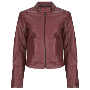 Giacca in pelle  Desigual  ARIEL  Bordeaux -   Giacche in pelle Donna
