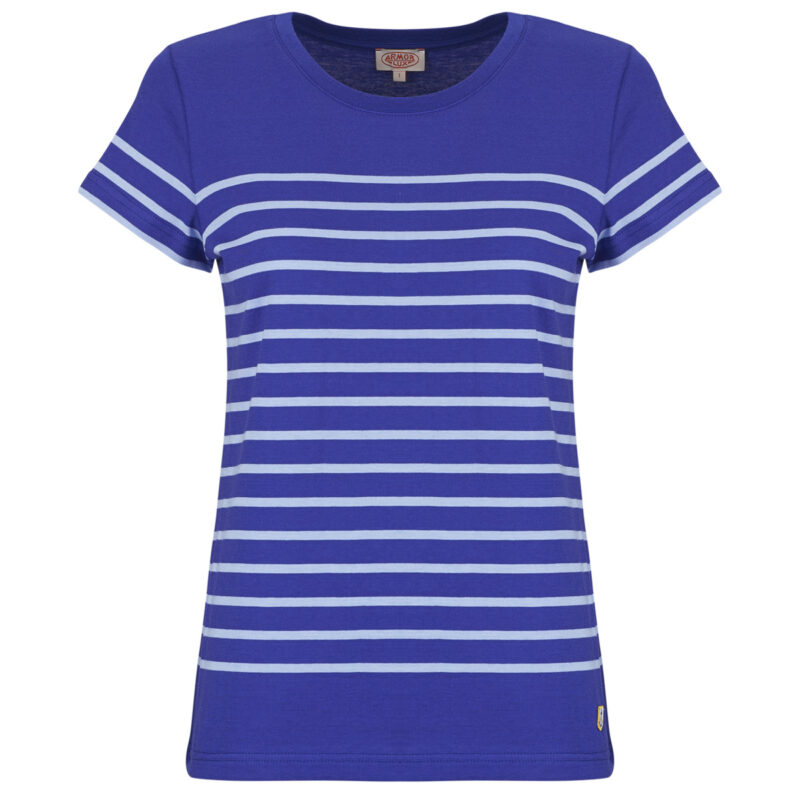 T-shirt Armor Lux MARINIERE MC Blue Short Sleeve T-Shirt Women - 1