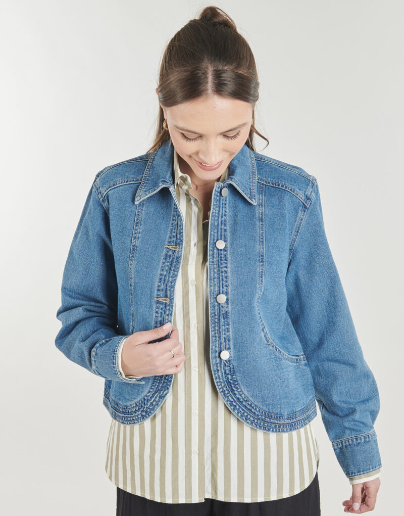 Giacca in jeans Vila VINADINE LS DENIM JACKET/C36 Blu Giacche in jeans Donna - 5