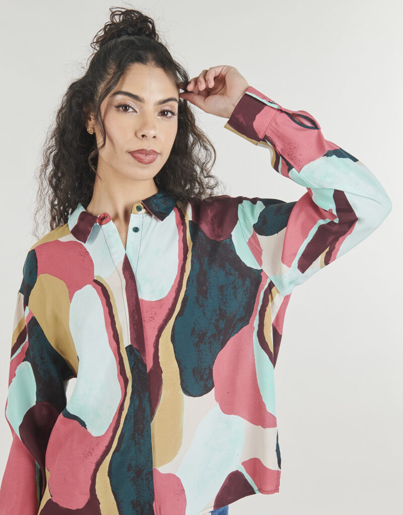 Camicia  Vila  VILULU KAI L/S SHIRT  Multicolore -  Camicie Donna - 5