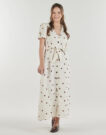 Abito Vero Moda VMJOAN S/S 7/8 SHIRT DRESS Beige Abiti Lunghi Donna - 2