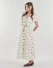 Abito Vero Moda VMJOAN S/S 7/8 SHIRT DRESS Beige Abiti Lunghi Donna - 3