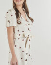 Abito Vero Moda VMJOAN S/S 7/8 SHIRT DRESS Beige Abiti Lunghi Donna - 5