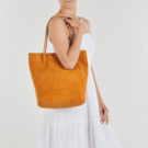 Pieces PCBRIANNA SUEDE SHOPPER Marrone Borse a spalla Donna - 6
