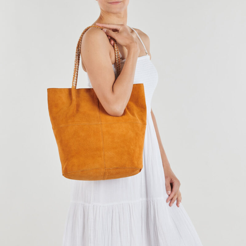 Pieces PCBRIANNA SUEDE SHOPPER Marrone Borse a spalla Donna - 6