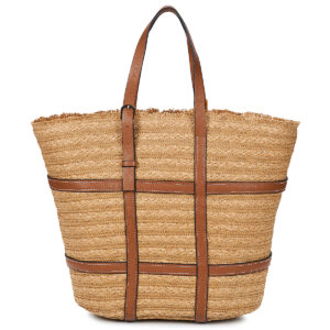Pieces PCKIRSTINE SHOPPER Beige Borse Shopping Donna
