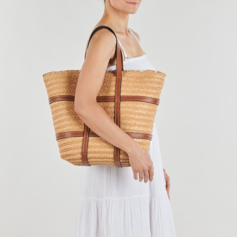 Pieces PCKIRSTINE SHOPPER Beige Borse Shopping Donna - 6
