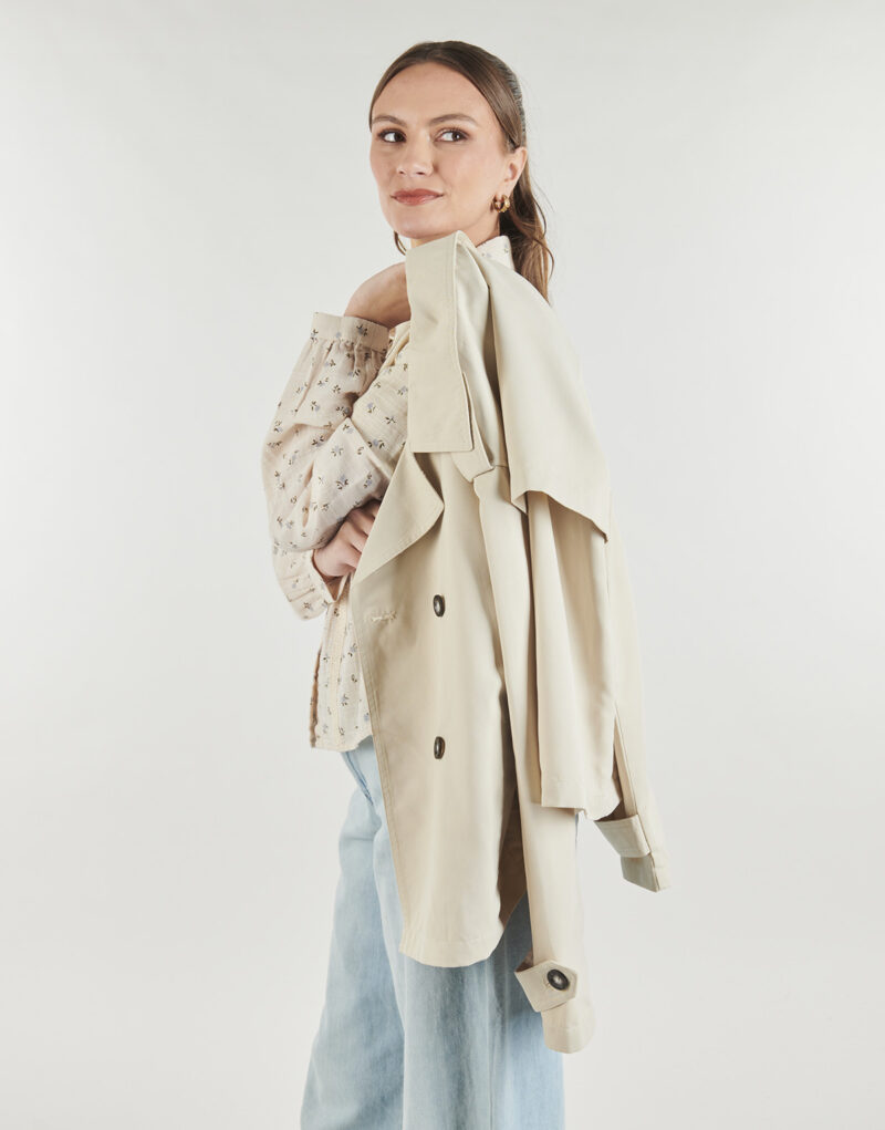 Trench Only ONLHANNAH SHORT TRENCHCOAT Beige Trench Donna - 5