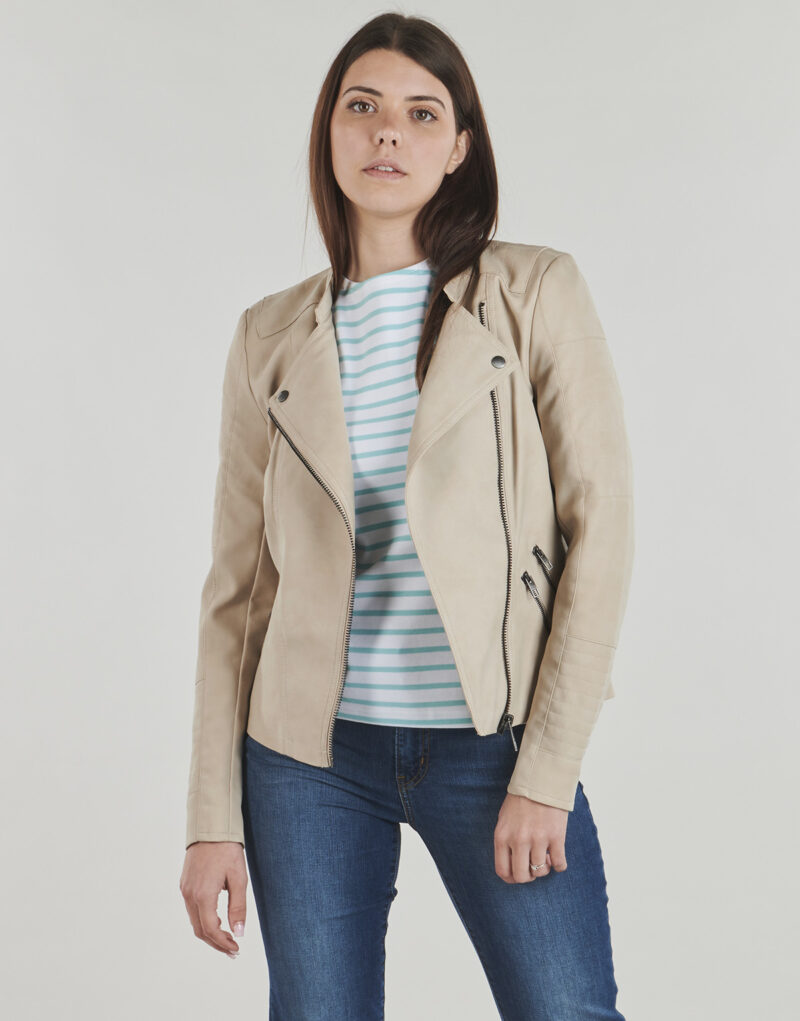 Giacca in pelle Only ONLAVA Grigio Giacche in pelle Donna - 2