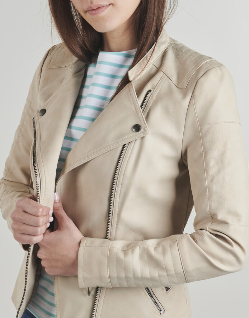 Giacca in pelle Only ONLAVA Grigio Giacche in pelle Donna - 5