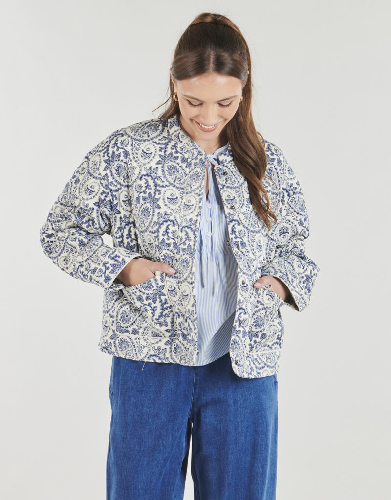 Manteau Only Vestes matelass&eacute;es bleues pour femmes ONLHALLIE - 2