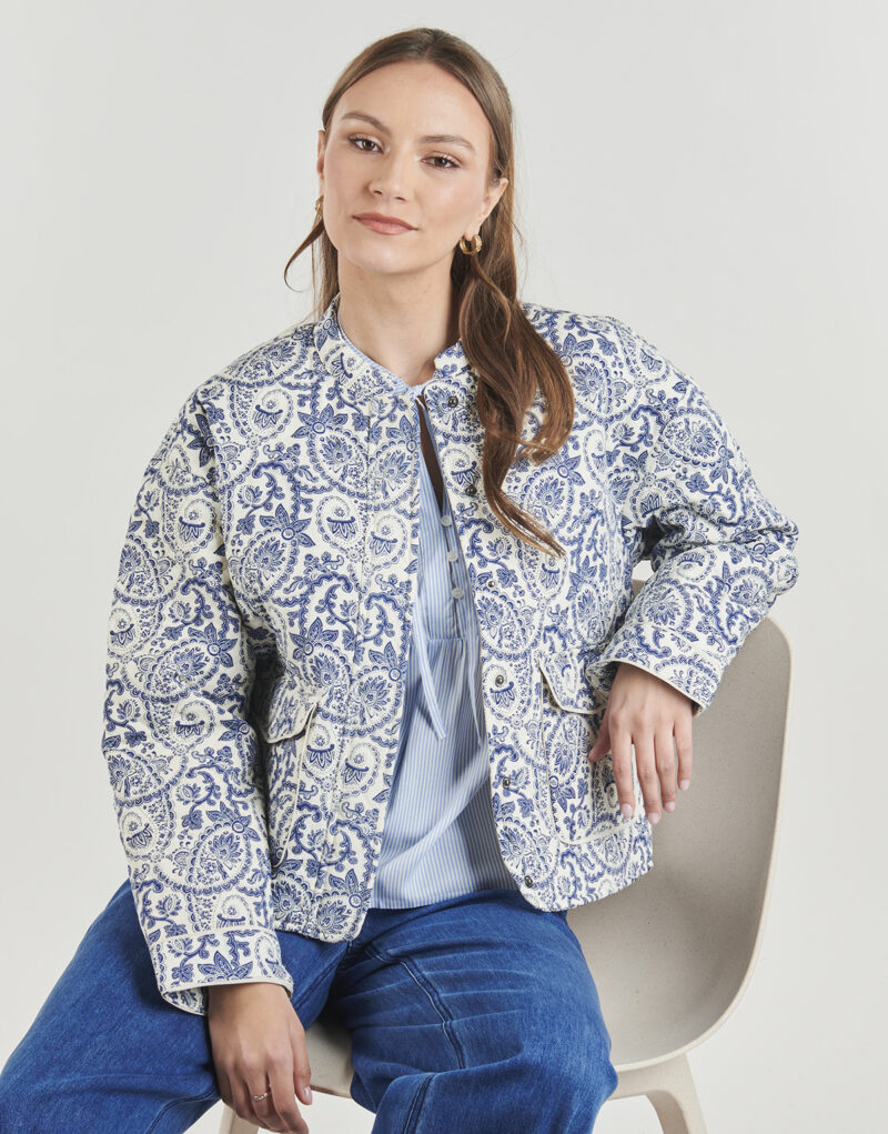Manteau Only Vestes matelass&eacute;es bleues pour femmes ONLHALLIE - 5